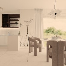 Salon z cegłą w Tychach