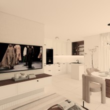Salon z cegłą w Tychach